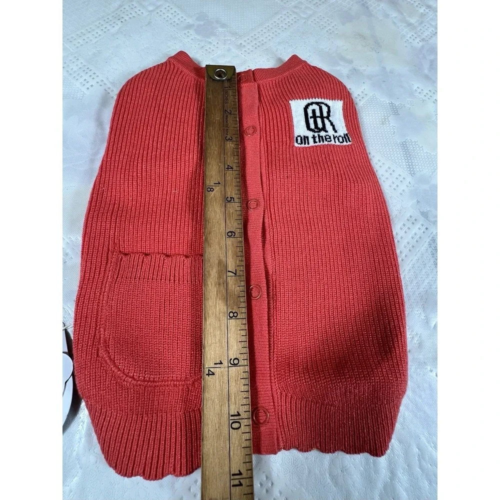 Knitted Sweater Dog Size M( 8-13 Lb ) ON THE ROLL orange